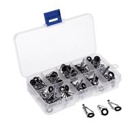 80 Pièces/Boîte Pêche Tip Top Anneaux Tringle Kit De Réparation Guides Yeux Ensemble 10 Taille Mixte (1.6mm 3.8mm), Convient À La Plupart Des Tiges