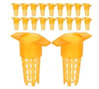 80 Pièces Cage à Reine en Plastique pour Élevage, Isolement | Jaune, pour Cellules et Gestion Intérieure de Ruche, Aide à L'introduction Rapide