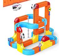 80 Pièces Circuit Train Electrique Clickrail, Jouet Enfant 3 4 5 6 7 8 Ans Garcon Fille Cube Track Cadeau Garcon 3-8 Ans Kit de Train Magnétique à Clickrail