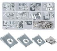 80 Pièces Clips En U Et Fixations Clip De Fixation En Métal En Forme De U, M4 M5 M6 M8 Agrafes De Carrosserie, Noix De Voiture Pour Automobile Moto