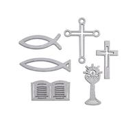 80 pièces de décorations en bois, décoration de table, confirmation, communion, croix en argent, poisson, calice, Bible, taille : environ 3