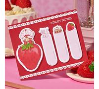 80 pièces de notes adhésives mignonnes avec motifs de fraises, 4 modèles de 20 feuilles chacun. Convient pour les notes, les journaux, les mémos et la décoration de tout ce que vous voulez. Fraise, ch