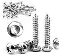 80 pièces de vis pour tôle M4x25mm en acier inoxydable à tête bombée, vis à tête plate, vis à tête ronde, filetage complet, vis autotaraudeuses Torx pour vis Spax, panneaux acoustiques (argent)
