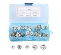80 pièces écrous en T à 4 dents, kits d'écrous en T M3/4/5/6/8 inserts filetés en acier au carbone Kit d'assortiment de stores en T à 4 dents pour meubles en bois