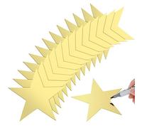 80 Pièces Etoiles Découpées en Papier Grandes Décorations d'étoiles Dorées Etoiles Scintillantes Confettis Papier Découpé Etoiles en Carton pour Décoration de Fête d'anniversaire de Mariage