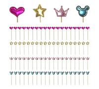 80 Pièces Inserts De Décoration De Gâteaux, Différents Types D'Inserts, Inserts Coeur Et Étoile, Décorations De Cupcakes, Inserts Décoratifs Brillants, Décorations De Gâteaux De Fête