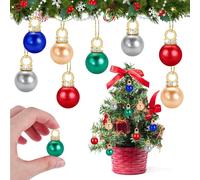 80 Pièces Mini Boules de Sapin de Noël, Petites Boules de Noël, Petites Boules de Noël Colorées de 1,6 cm, Petites Boules de Noël pour Sapin de Noël (Rouge-80Pcs)