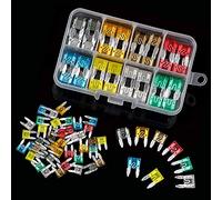 80 pièces Mini fusibles à lame Standard for 2/5/7.5/10/15/20/25/30 AMP automobile voiture bateau camion fusible à lame Kit d'assortiment Câblage de protection