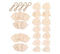 80 Pièces Ornement de Bouclier en Bois Vierge pour Enseignants, Décor | Bois Beige à Grain , Trou Prépercé, Lot de Ateliers, Fêtes et Murs