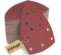 80 Pièces Papier Abrasif pour Ponceuse 105x152 mm (93x93x93 mm), 320 Grains 11 Trous pour Bosch PSM 100A / PSM 160 / PSM 200 AES/PSM 18, pour Bois, Métal, Plastique, Papier à Poncer, Ponceuse Bosch