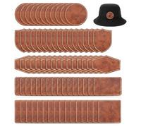 80 Pièces Patchs En Cuir pour Chapeau, Patch Cuir Thermocollant pour Chapeaux, Patch Thermo Collant Patchs en Similicuir pour Chapeaux pour Vêtements Chapeaux Sacs à Dos Fournitures de Couture