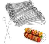 80 Pièces pic a brochette inox 2 x 14 5 cm Aiguilles à Roulabrochettes pour barbecue réutilisables pour vianet
