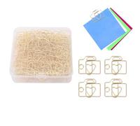 80 pièces trombones mignons trombones, trombones créatifs en forme d'appareil photo en métal avec boîte de rangement pour la classification des fichiers scolaires et de bureau (Gold)