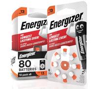 80 Piles pour Appareils Auditifs Energizer Taille 13 Orange avec Technologie PowerSeal - 10 Paquets de 8 Piles