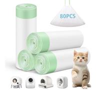 80 Sacs Litière pour Litter-Robot 3/4, avec Cordon