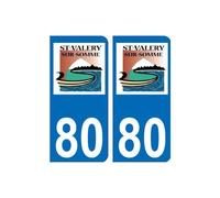 80 Saint Valery sur Somme autocollant plaque immatriculation auto ville sticker - Angles : arrondis