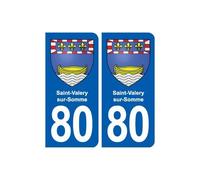 80 Saint-Valery-sur-Somme blason autocollant plaque stickers ville - Angles : droits