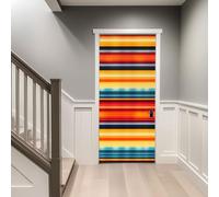 80 x 200 cm Stickers Porte 3D Trompe Loeil Auto-adhésif Vinyle Papier, Modèle De Châle Mexicain Murale Amovible Sticker Décoration Xl Porte Autocollants - Peintures Murales, Couleur