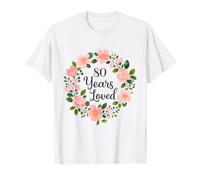 80 Years Loved Floral 80th Birthday Design for Mom Grandma T-Shirt