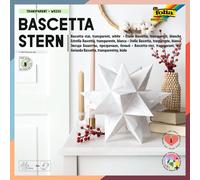[800/2020] folia Kit 32 Feuilles Origami Etoile Bascetta 200 x 200 mm, blanc