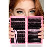 800/612 pièces Cils en grappe Manga D Curl, 50D-150D 8-16mm 3D Russe Moelleux Vison DIY pour débutants, Faux cils pour usage quotidien, voyage, mariage, fête, vacances, cadeau idéal pour Noël et Hallo
