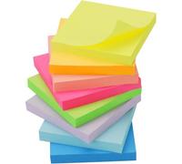800 Feuilles Au Total De Notes Autocollantes (8 Blocs,100 Feuilles/Bloc),Couleurs Vives-Facile À Poster,Convient Pour L'école,Les Fournitures De Bureau,Un Usage Quotidien