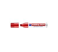 edding 800 Marqueur permanent - rouge - 5 stylos - pointe biseautée 4-12 mm - pour des marquages larges - sèche vite, résiste à l'eau et aux frottements - pour carton, plastique, bois, métal, verre