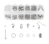 800 Pcs Bijoux Fournitures de Bricolage, Kit de Réparation de Boucles, Fabrication Bijoux avec Anneaux Ouverts, Crochets de Boucles d'oreilles, Fermoir Mousqueton pour Créer et Réparer