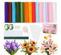 800 PCS Fil Chenille 14 Couleur Cure Pipe Chenilles DIY Loisirs Creatifs | Pipe Cleaners Comprenant : Ruban Adhésif Floral, Tiges Artificielles, Ruban Décoratif, Perles, Pistils et Bâtons,Colle Chaude