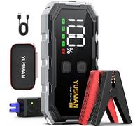8000A Booster Batterie Voiture, 12V Démarreur de Batterie de Voiture Portable(Jusqu’à All Gaz & 10L Diesel), Jump Starter, avec Pinces de Sûreté Intelligentes, Lumière LED, Port de QC3.0