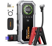 8000A Booster Batterie Voiture avec Gonfleur 160PSI, 12V Demarreur Batterie Voiture (Essence et Diesel Jusqu’à 12 L), 20000 mAh avec câbles de démarrage, Lampe LED 600 lumens et écran LCD
