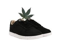 8000Kicks Baskets et chaussures de sport Seeker en chanvre pour homme et femme - Caoutchouc recyclé et cannabis - Avec semelle intérieure en chanvre - Antibactériennes et microbiennes, noir/blanc,