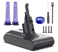 8000mAh Batterie pour Dyson V8 SV10 SV25 Absolute Fluffy Animal Plus Motorhead Extra Slim Parquet Total Clean Extra Aspirateur - 2 Prefiltres, 1 Postfiltre, Tournevis et Vis