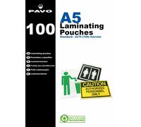 Pavo - Pochettes de plastification A5 2x75 microns, Pack de 100 , Brillant