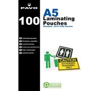 Pavo – Pochettes de plastification A5 – 2 x 75 µm – Brillant – Pack de 100