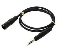 80049 Câble Jack 6,35mm 3pin Mâle, XLR Mâle 3pin 1m Noir GOOBAY