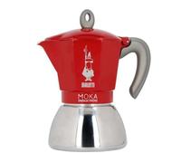Bialetti - Moka Induction, Cafetière Moka, Convient à Tous Les Types de Plaques de Cuisson, 6 Tasses d'Espresso (270 Ml), Rouge