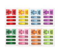 800pcs/8 Paquets Sign Here Autocollant, Signer Ici Drapeaux Onglets Fléchés Colorés Autocollants Onglets de Signature pour Documents Cahiers Fournitures Scolaires de Bureau à Domicile