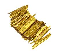 800pcs Attache Métallique Lien Torsadé pour Emballage de Sac de Bonbons Lollipop Décoration de Biscuits (Doré)