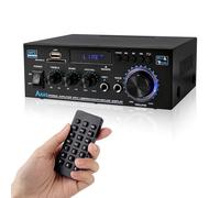800W Amplificateur Audio stéréo, Bluetooth 5.0 à 2 canaux RMS 40W X2 Récepteur Audio Stéréo, USB, SD, FM, Micro pour la Maison ou la Voiture