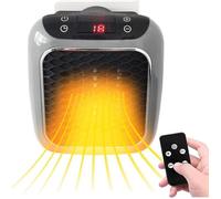 800W Mur Gris Mini Ventilateur Radiateur Portable Chauffage Électrique Avec Thermostat Réglable Affichage Led Télécommande Ch[N3675]
