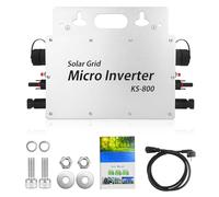 800W Onduleur Balcony Power Station,Micro Onduleur Solaire avec écran d'affichage de contrôle des données IP67 avec WLAN App pour 2 modules solaires pour Balcony Power Station