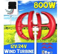 800W Wind Turbines Generator 12V24V 4 Blade Lantern Vertical Axis for Residential Household Streetlight Use 12v (24v)