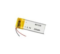 801230 3,7 V 250 mAh, Dimensions 30 x 12 x 8 mm, 1 pièce