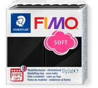 [8020-9-3] FIMO Lot de 3 Pâtes à modeler à cuire SOFT, Noir, 56 g
