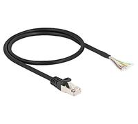 DeLOCK Câble RJ50 Mâle à Fils S/FTP 0.5m Noir - Connecteur Droit, AWG26, Blindage S-STP, Gaine Nylon/PVC, CE - Pour contrôle et mesure