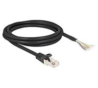 DeLOCK Câble RJ50 Mâle S/FTP 2m Noir - Fils AWG26 - Connecteur Droit - Gaine Nylon/PVC - Blindage S-STP - Conformité CE - Ref 80206