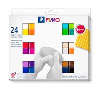 [8023 C24-1] FIMO Pâte à modeler à cuire "Basic", kit de 24