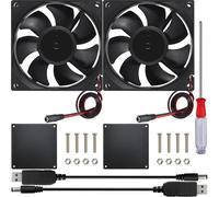 8025 80mm×25mm DC 12V 4500RPM Brushless Cooling Fan with Accessories for 3D Printer Electronic Components DIY PC Case CPU Case 2 Pack