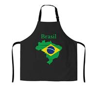 803 Serveurs Tablier Carte du Drapeau du Brésil Tablier avec Poches Tablier De Cuisine Imperméable Tablier Restaurant pour Bistro Cuisine Chef